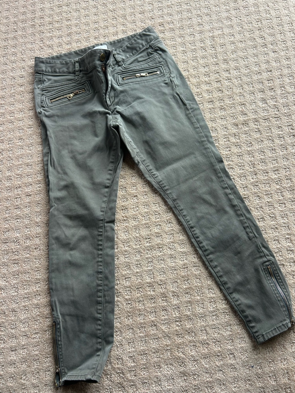 LOFT Olive Green Straight-Leg Pants